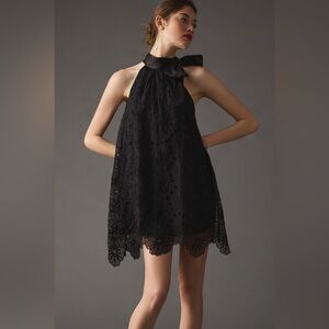 Anthro Maeve bow halter dress